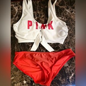 Victoria's Secret Pink and Red Bikini Set